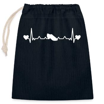 Latin Danse Danse Danse Chaussures Homme Latin Heartbeat - Sac cadeau en coton avec cordon (25 x 30 cm) - bleu marine - Devant