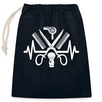 Outil de coiffure - Sac cadeau en coton avec cordon (25 x 30 cm) - bleu marine - Devant