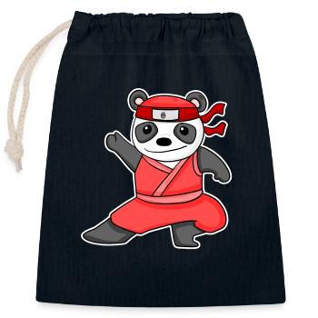 Ninja Panda - Verschließbarer Geschenkbeutel aus Baumwolle (25x30cm) - Navy - Vorne