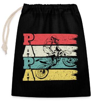 Fête des pères - Sac cadeau en coton avec cordon (25 x 30 cm) - noir - Devant