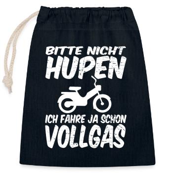 Mopedfahren lustiger Spruch Vatertag - Verschließbarer Geschenkbeutel aus Baumwolle (25x30cm) - Navy - Vorne