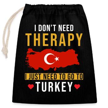 Turkey holiday saying funny - Closable cotton gift bag (25x30cm) - black - Front
