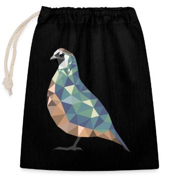 Polygone cailles cailles cailles cailles cadeau - Sac cadeau en coton avec cordon (25 x 30 cm) - noir - Devant