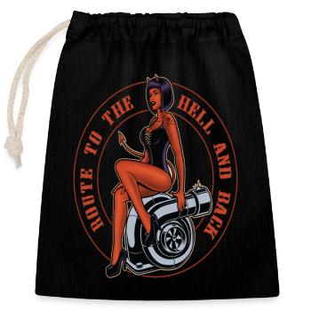 Tuning Turbocompresseur Tuning Proverbes Tuning Sticker - Sac cadeau en coton avec cordon (25 x 30 cm) - noir - Devant