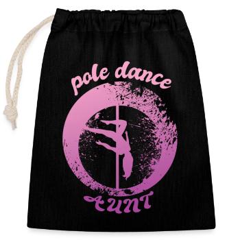 Pole dance tante - Verschließbarer Geschenkbeutel aus Baumwolle (25x30cm) - Schwarz - Vorne