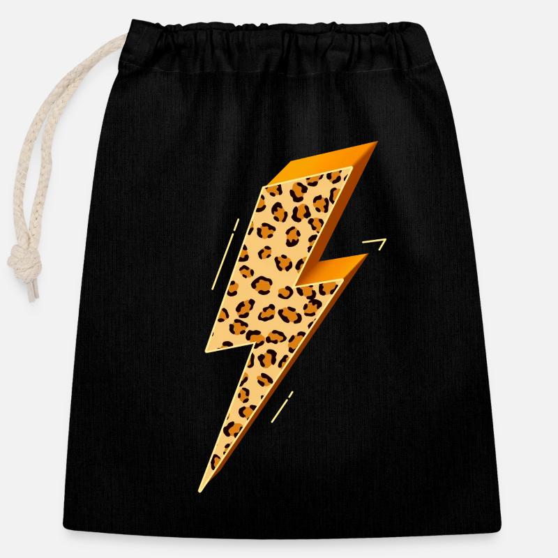 Blitz, Blitz Bolzen, Blitzschlag, - Verschließbarer Geschenkbeutel aus Baumwolle (25x30cm) - Schwarz