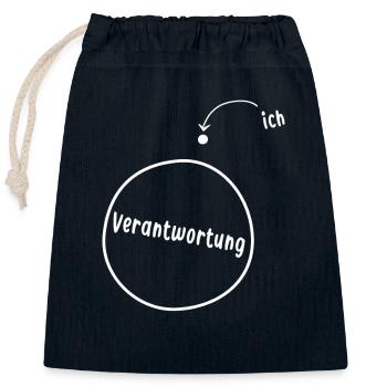 Ich trage keine Verantwortung - Verschließbarer Geschenkbeutel aus Baumwolle (25x30cm) - Navy - Vorne