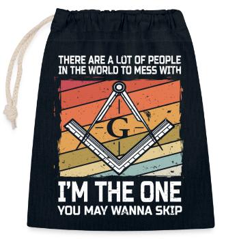 Masonic Masonic Bricklayer Illuminati Symbol Circle Angle - Closable cotton gift bag (25x30cm) - navy - Front