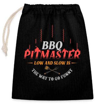 Barbecue, Barbecue texas, Chef de Barbecue, - Sac cadeau en coton avec cordon (25 x 30 cm) - noir - Devant