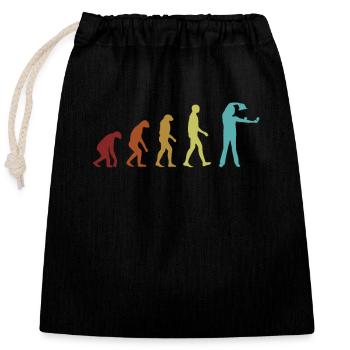 Contact Juggling Evolution Jonglage Jongleur - Verschließbarer Geschenkbeutel aus Baumwolle (25x30cm) - Schwarz - Vorne