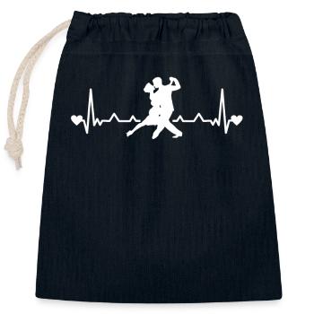 Tango Argentino Heartbeat Tanguera Tanguero - Verschließbarer Geschenkbeutel aus Baumwolle (25x30cm) - Navy - Vorne
