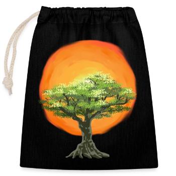 Olivier arbres nature soleil soleil - Sac cadeau en coton avec cordon (25 x 30 cm) - noir - Devant