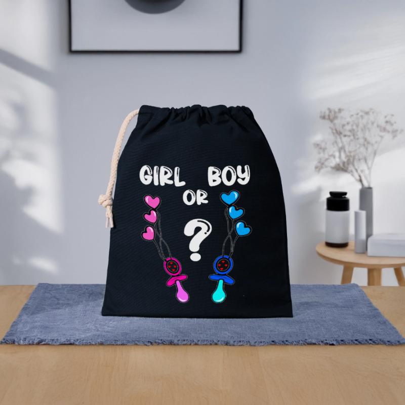 Mädchen Oder Junge Verschließbarer Geschenkbeutel aus Baumwolle (25x30cm)