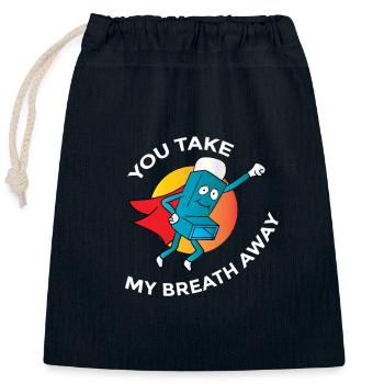 Bronchique spray respirant Budésonide cadeau - Sac cadeau en coton avec cordon (25 x 30 cm) - bleu marine - Devant