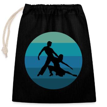 Latin Dancing Dance Couple Salsa - Closable cotton gift bag (25x30cm) - black - Front