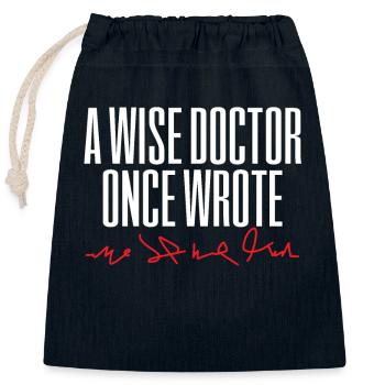 Doctor Doctor Medicine Handwriting - Closable cotton gift bag (25x30cm) - navy - Front