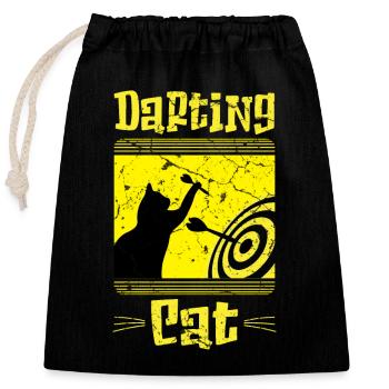 Fléchettes chat Fléchettes sport - Sac cadeau en coton avec cordon (25 x 30 cm) - noir - Devant