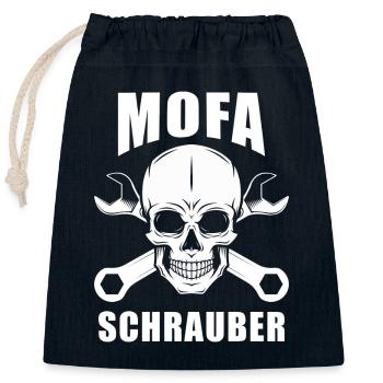 Mofa Schrauber Mofaschrauber - Verschließbarer Geschenkbeutel aus Baumwolle (25x30cm) - Navy - Vorne