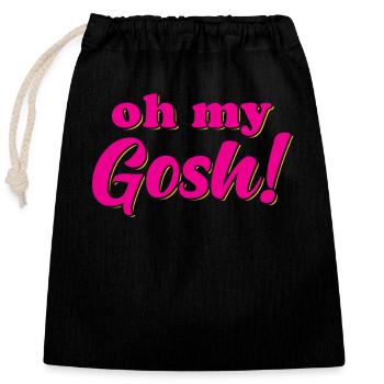 Oh my Gosh - Sac cadeau en coton avec cordon (25 x 30 cm) - noir - Devant