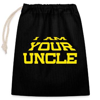 Dans votre oncle - Sac cadeau en coton avec cordon (25 x 30 cm) - noir - Devant