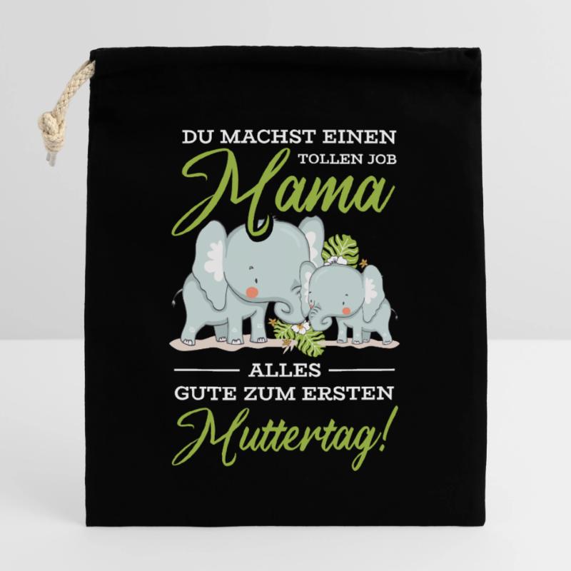 Muttertag Mutter Mummy Elefant Spruch Geschenk Verschließbarer Geschenkbeutel aus Baumwolle (25x30cm)