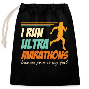 Ultra marathon coureur de cadeaux course jogging sort - Sac cadeau en coton avec cordon (25 x 30 cm) - noir - Devant