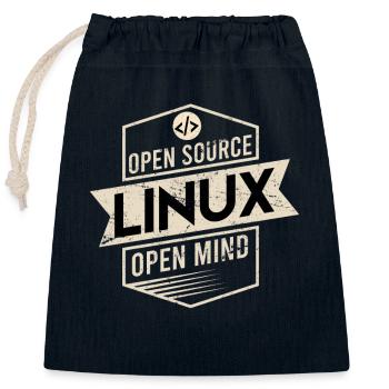 Open Source Open Mind Linux Betriebssystem - Verschließbarer Geschenkbeutel aus Baumwolle (25x30cm) - Navy - Vorne