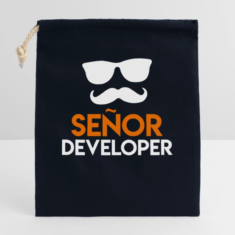 Senor Developer Programmeur développeur Nerd Sac cadeau en coton avec cordon (25 x 30 cm)