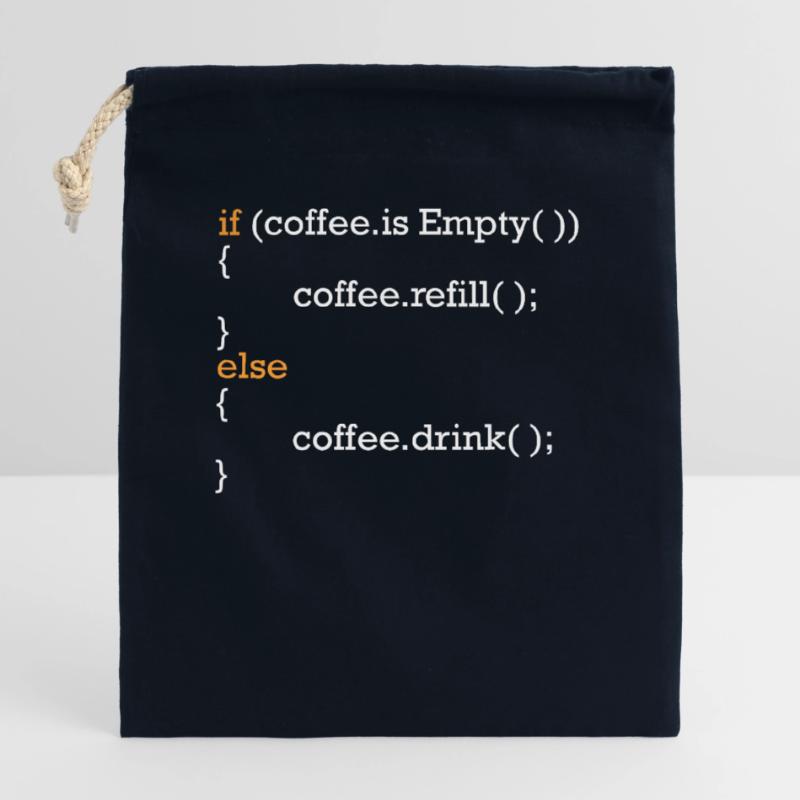 Programmer Coffee Joke Program Code Joke Closable cotton gift bag (25x30cm)
