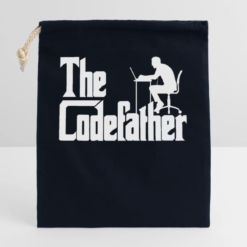 Programmer Code Developer Codefather Saying Closable cotton gift bag (25x30cm)