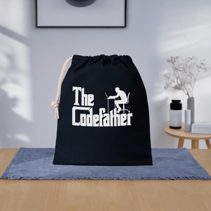 Programmer Code Developer Codefather Saying Closable cotton gift bag (25x30cm)