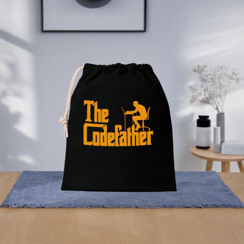 Developer Fun Saying The Codefather Coder Closable cotton gift bag (25x30cm)