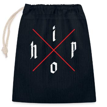 Hip Hop - Sac cadeau en coton avec cordon (25 x 30 cm) - bleu marine - Devant