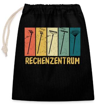 Rechenzentrum Garten Rechen Gärtner Gartenarbeit - Verschließbarer Geschenkbeutel aus Baumwolle (25x30cm) - Schwarz - Vorne