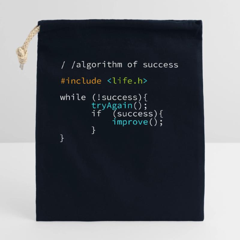 Developer Programmer Success Code Coder Closable cotton gift bag (25x30cm)
