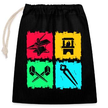 Blacksmith Anvil - Closable cotton gift bag (25x30cm) - black - Front