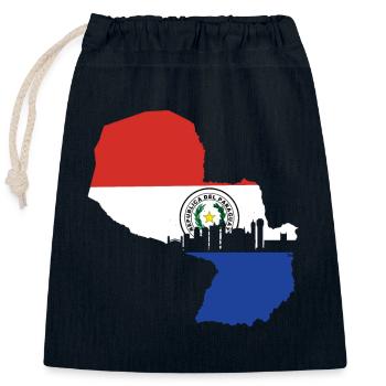 Paraguay Flagge - Verschließbarer Geschenkbeutel aus Baumwolle (25x30cm) - Navy - Vorne