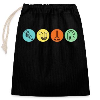Chauffeurs Plombiers mécaniciens de l’installation Cadeau - Sac cadeau en coton avec cordon (25 x 30 cm) - noir - Devant