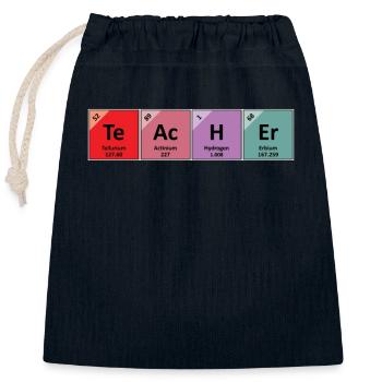 Teacher Teaching Saying Student School Funny Gift - Closable cotton gift bag (25x30cm) - navy - Front