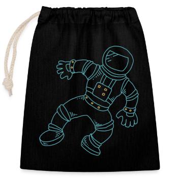 Astronaut - Verschließbarer Geschenkbeutel aus Baumwolle (25x30cm) - Schwarz - Vorne