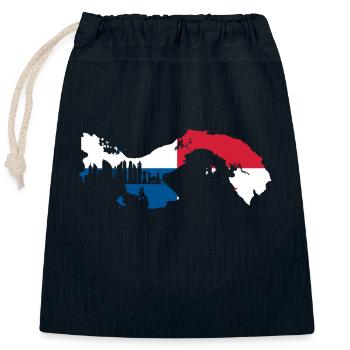 Drapeau du Panama - Sac cadeau en coton avec cordon (25 x 30 cm) - bleu marine - Devant