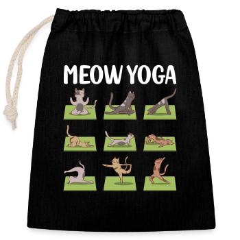Lustige Katzen Yoga Haltungen - Verschließbarer Geschenkbeutel aus Baumwolle (25x30cm) - Schwarz - Vorne