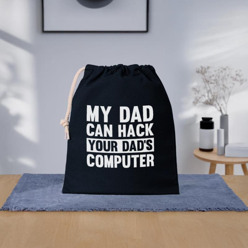 Hacker Hacking Code Computer papa saying gift Closable cotton gift bag (25x30cm)