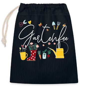 Gartenfee Kleingarten Anfänger Gartenprinzessin - Verschließbarer Geschenkbeutel aus Baumwolle (25x30cm) - Navy - Vorne