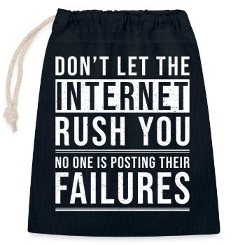 Inspiration Zitat Internet - Verschließbarer Geschenkbeutel aus Baumwolle (25x30cm) - Navy - Vorne