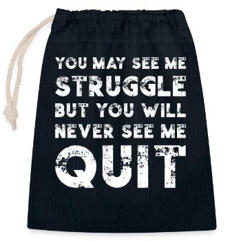 Motivation Citation - Sac cadeau en coton avec cordon (25 x 30 cm) - bleu marine - Devant