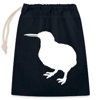 kiwi-oiseau kiwi - Sac cadeau en coton avec cordon (25 x 30 cm) - bleu marine - Devant