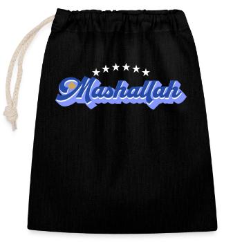 Mashallah Kosovo Style Kosovar Flag - Closable cotton gift bag (25x30cm) - black - Front