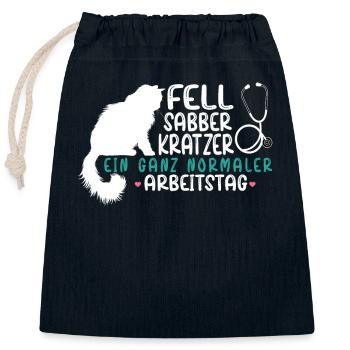 Ein ganz normaler Arbeitstag Tierazrt Traumberuf - Verschließbarer Geschenkbeutel aus Baumwolle (25x30cm) - Navy - Vorne