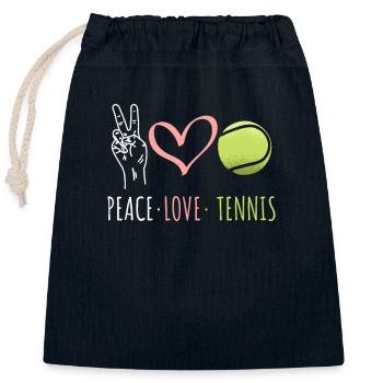 Peace Love Tennis tennis tennis tennisball amour - Sac cadeau en coton avec cordon (25 x 30 cm) - bleu marine - Devant
